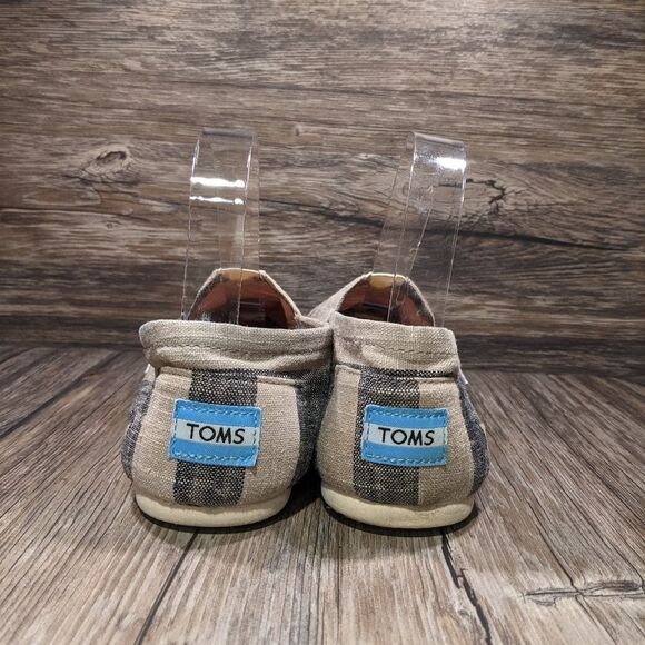 TOM's Blue/Tan Striped Flats - Picture 7 of 7